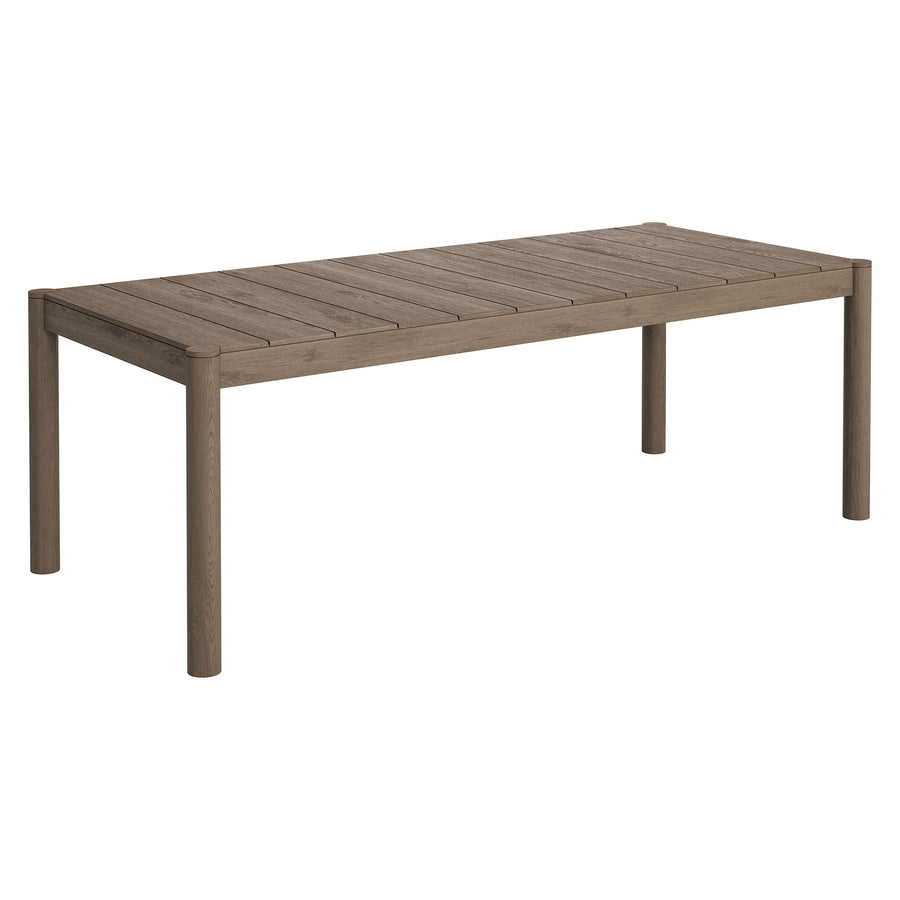 Lyric 7 Piece Outdoor Patio Teak Wood Dining Set in Weathered Gray Flint