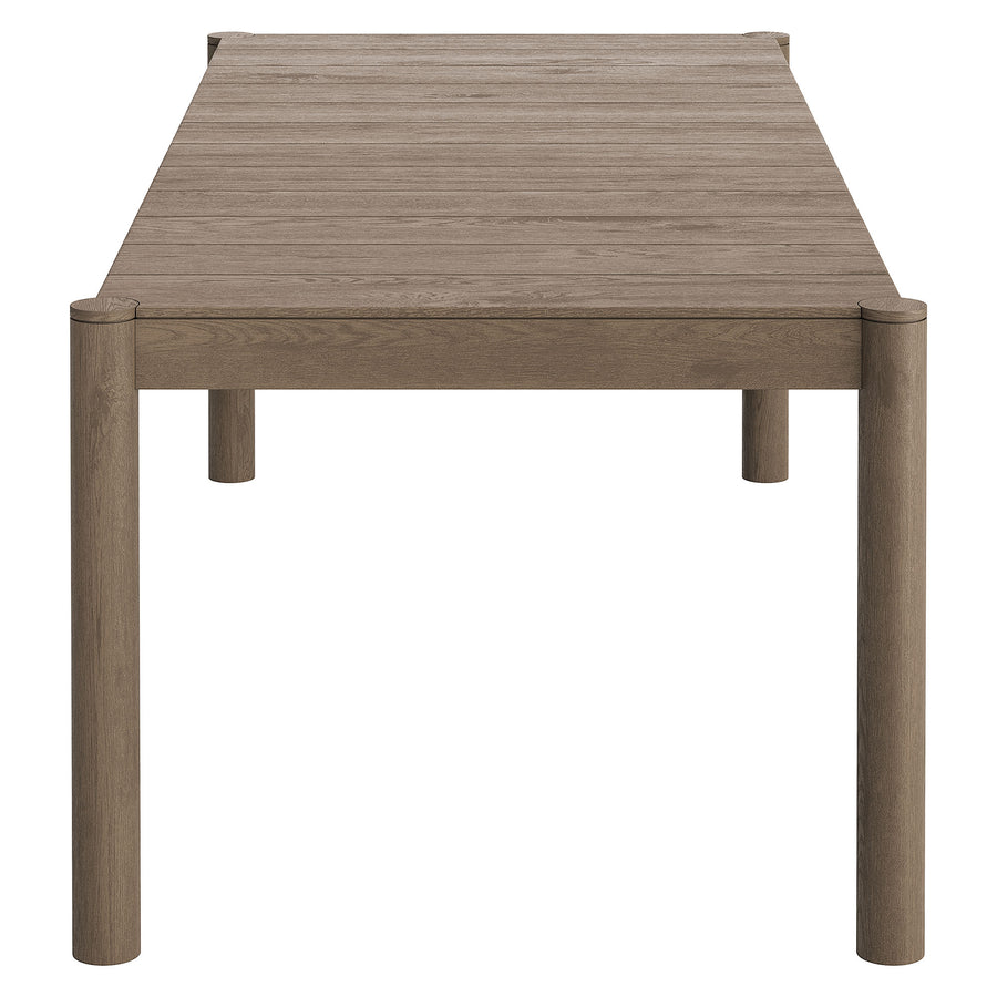 Lyric 89-Inch Outdoor Patio Teak Wood Dining Table in Weathered Gray