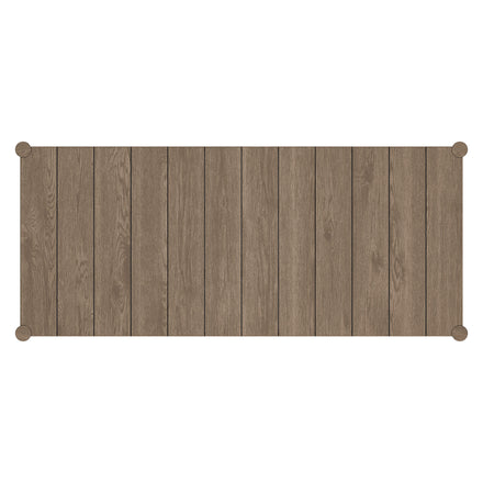 Eleni 89-Inch Outdoor Patio Teak Wood Dining Table in Weathered Gray