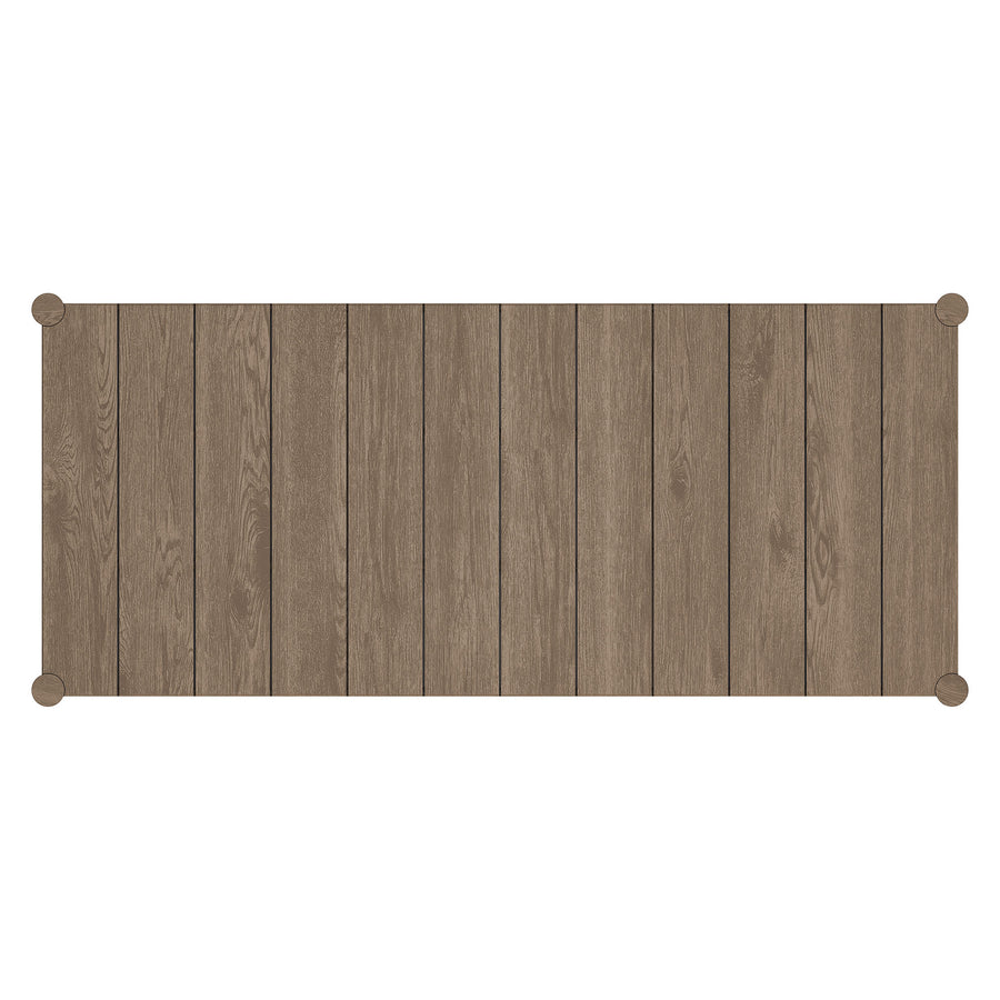 Lyric 89-Inch Outdoor Patio Teak Wood Dining Table in Weathered Gray