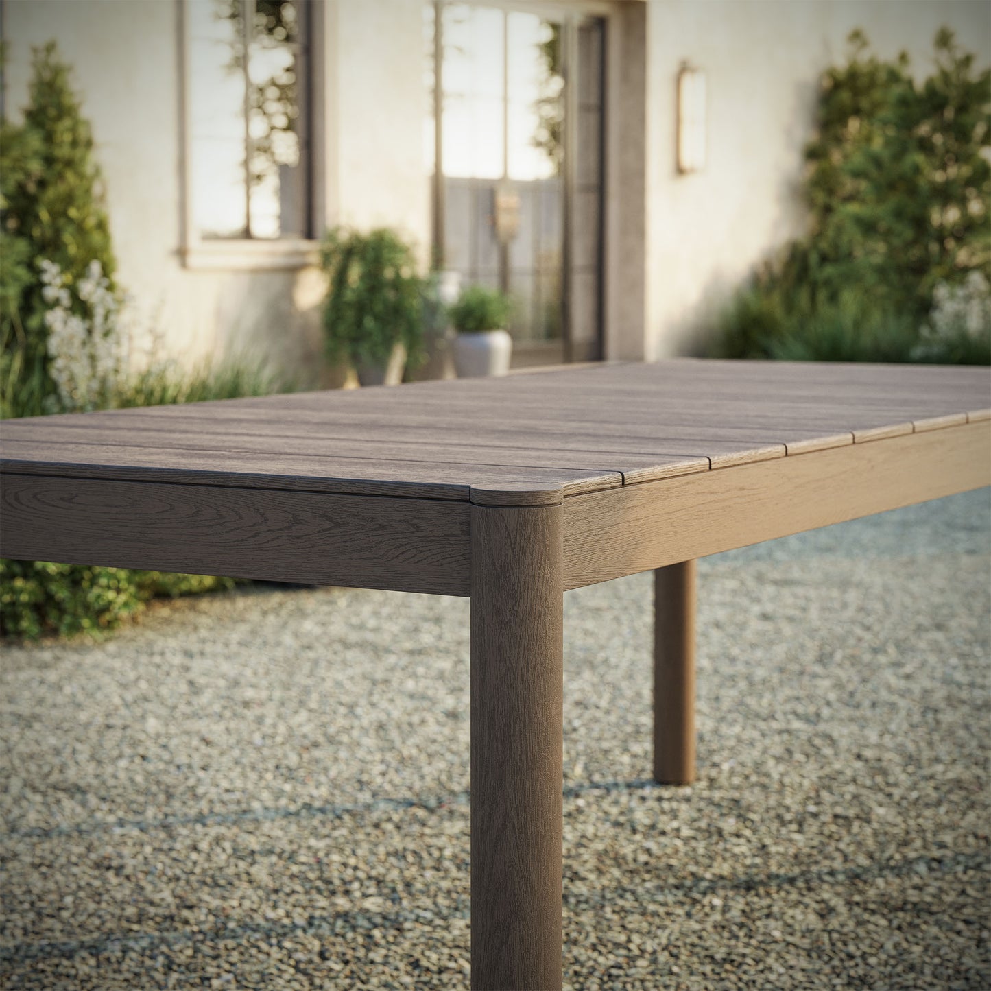 Eleni 89-Inch Outdoor Patio Teak Wood Dining Table by Furniture for America
