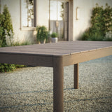 Lyric 89-Inch Outdoor Patio Teak Wood Dining Table in Weathered Gray