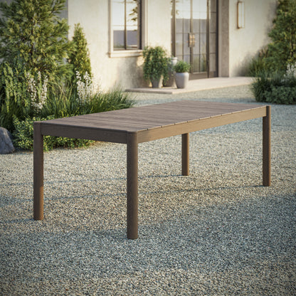 Eleni 89-Inch Outdoor Patio Teak Wood Dining Table by Furniture for America