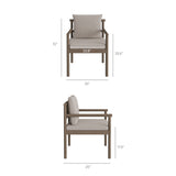 Lyric 7 Piece Outdoor Patio Teak Wood Dining Set in Weathered Gray Pebble