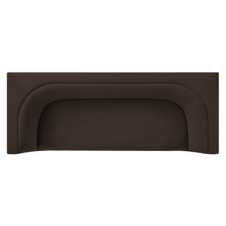 Hilda 86" Curved Back Performance Velvet Sofa in Chocolate Brown