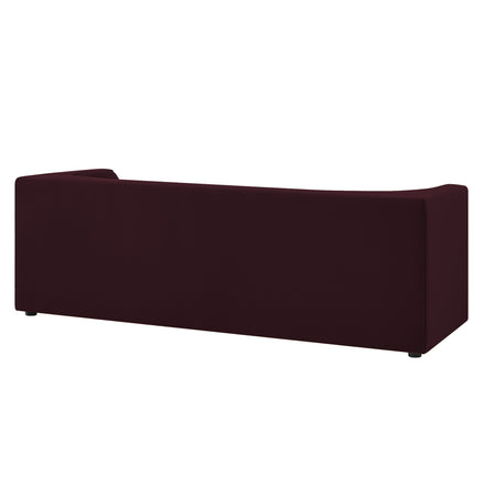 Hilda 86" Curved Back Performance Velvet Sofa in Mulberry