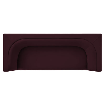 Hilda 86" Curved Back Performance Velvet Sofa in Mulberry