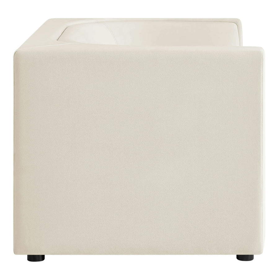 Drift 67" Curved Back Performance Velvet Loveseat in Alabaster