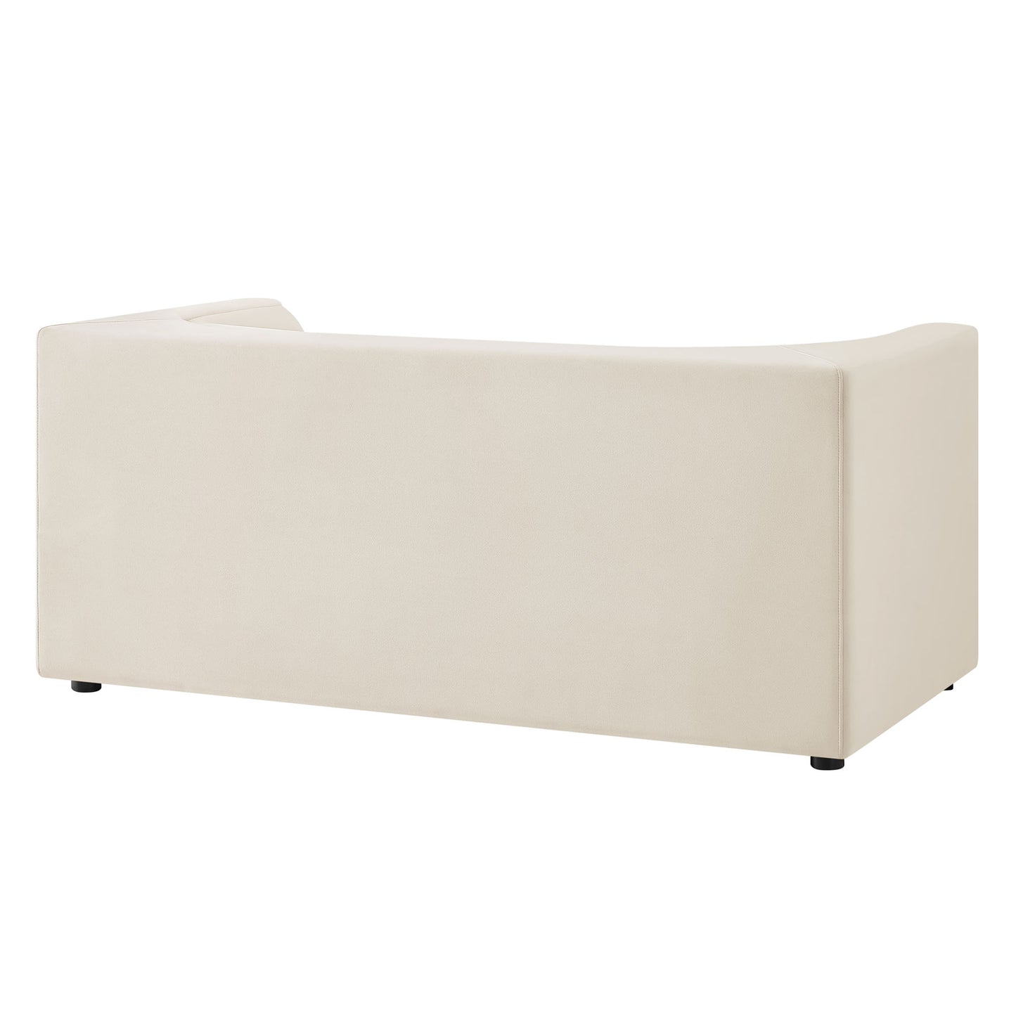 Drift 67" Curved Back Performance Velvet Loveseat in Alabaster