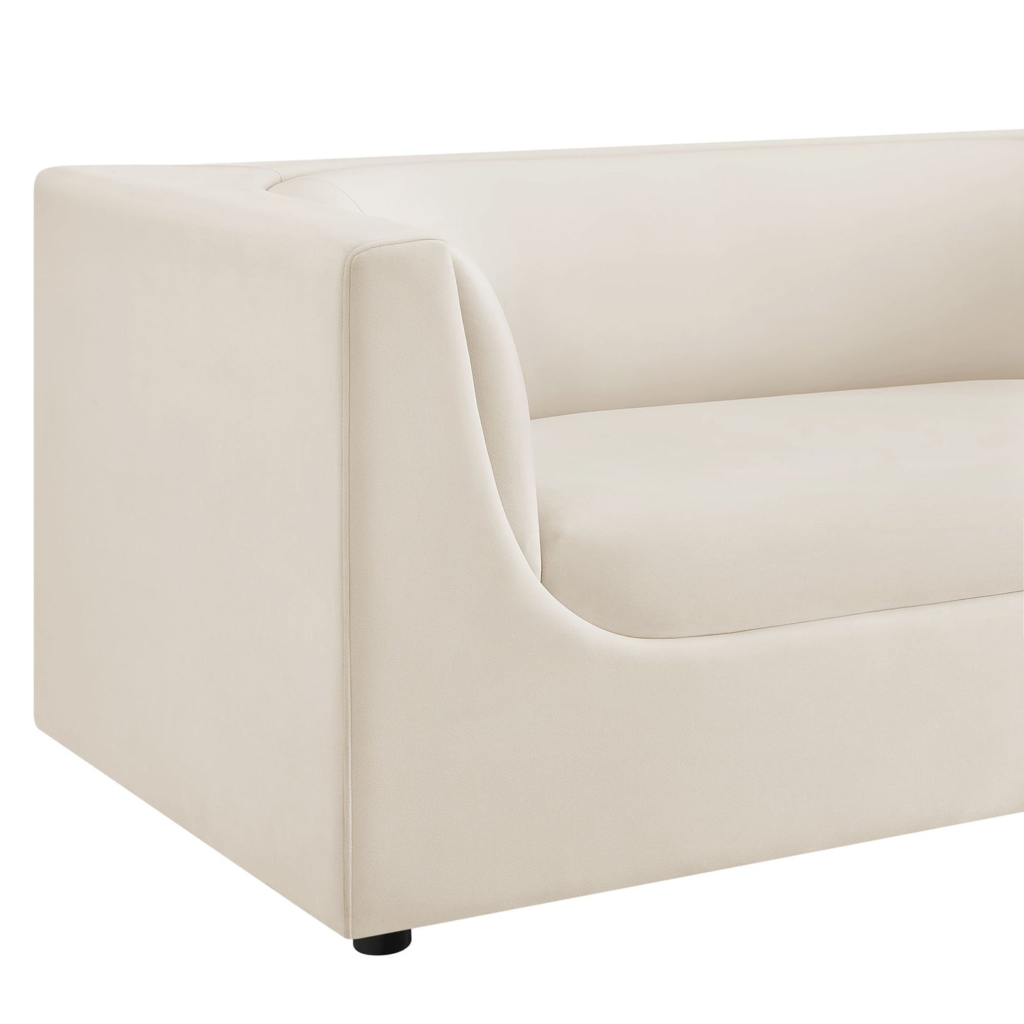 Drift 67" Curved Back Performance Velvet Loveseat in Alabaster