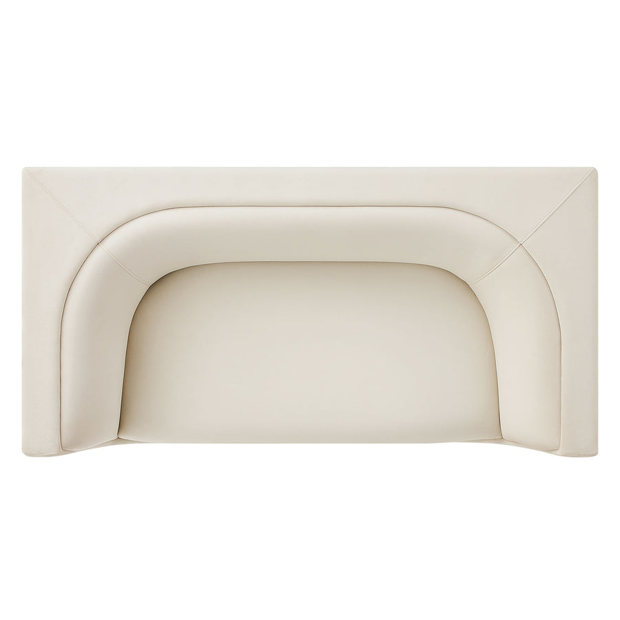 Drift 67" Curved Back Performance Velvet Loveseat in Alabaster