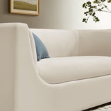 Drift 67" Curved Back Performance Velvet Loveseat in Alabaster