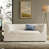 Drift 67" Curved Back Performance Velvet Loveseat in Alabaster