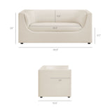 Drift 67" Curved Back Performance Velvet Loveseat in Alabaster