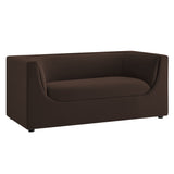 Drift 67" Curved Back Performance Velvet Loveseat in Chocolate Brown