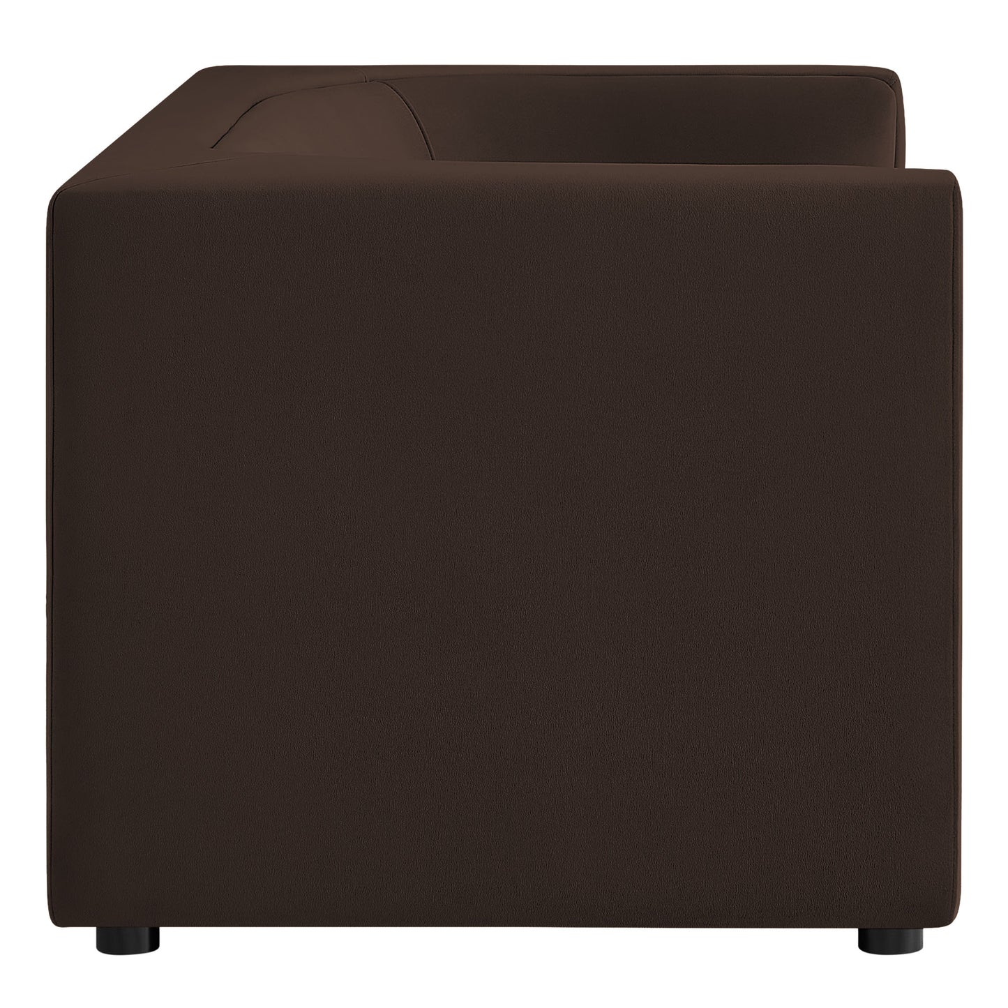Drift 67" Curved Back Performance Velvet Loveseat in Chocolate Brown