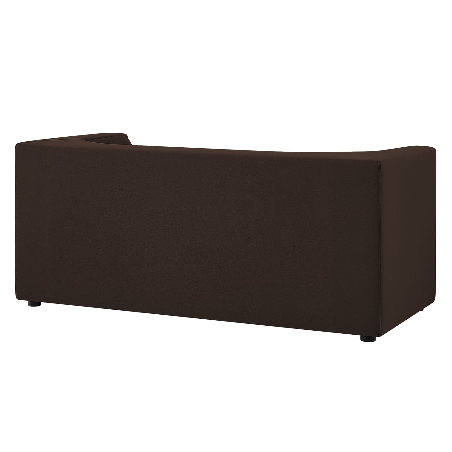 Drift 67" Curved Back Performance Velvet Loveseat in Chocolate Brown