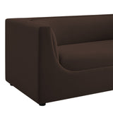 Drift 67" Curved Back Performance Velvet Loveseat in Chocolate Brown