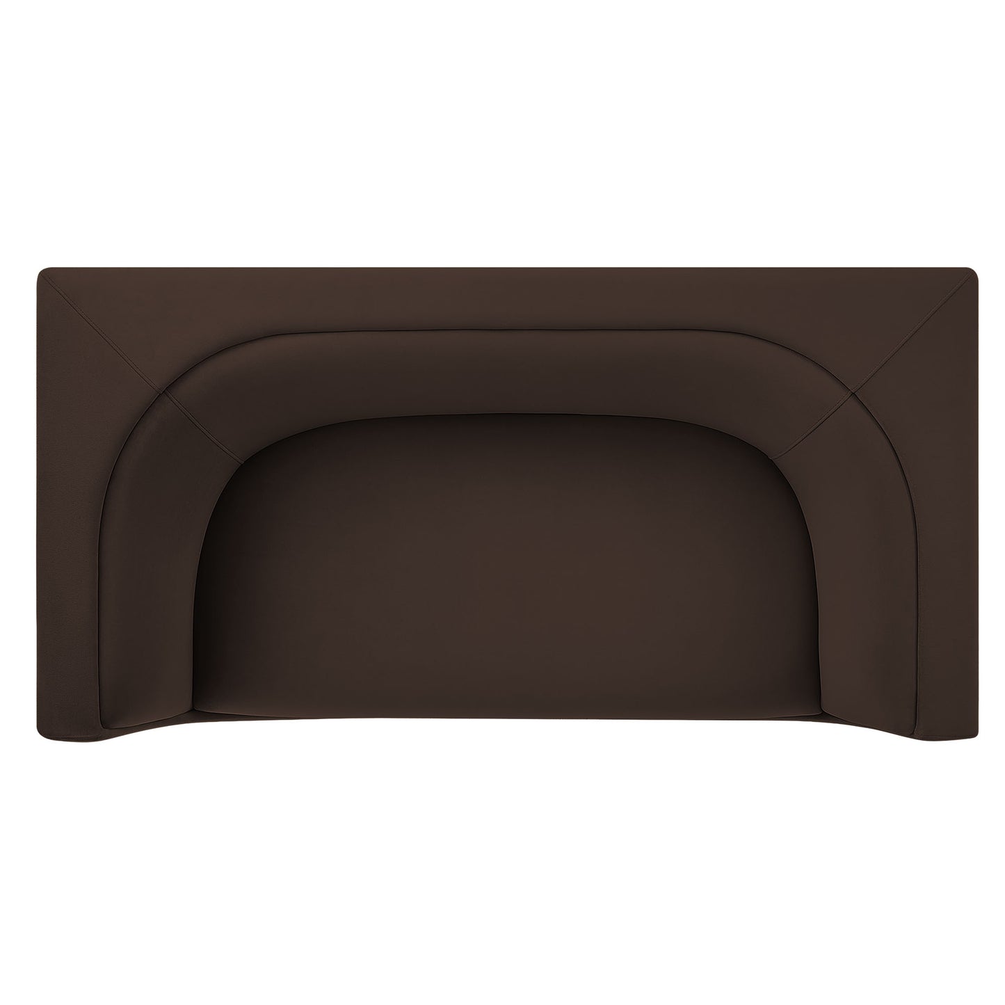 Drift 67" Curved Back Performance Velvet Loveseat in Chocolate Brown