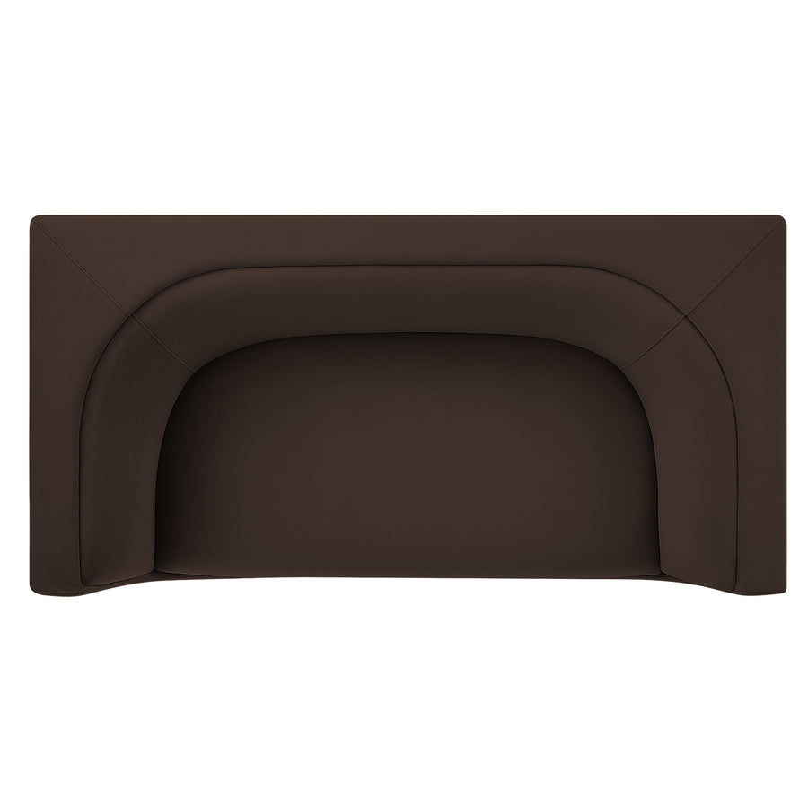 Drift 67" Curved Back Performance Velvet Loveseat in Chocolate Brown