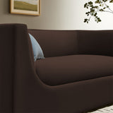 Drift 67" Curved Back Performance Velvet Loveseat in Chocolate Brown