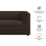 Drift 67" Curved Back Performance Velvet Loveseat in Chocolate Brown