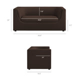Drift 67" Curved Back Performance Velvet Loveseat in Chocolate Brown