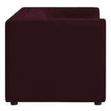 Drift 67" Curved Back Performance Velvet Loveseat in Mulberry