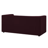 Drift 67" Curved Back Performance Velvet Loveseat in Mulberry