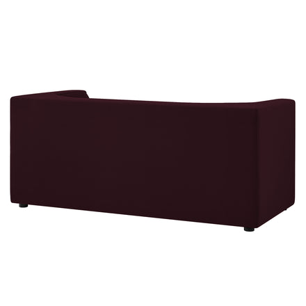 Hilda 67" Curved Back Performance Velvet Loveseat in Mulberry