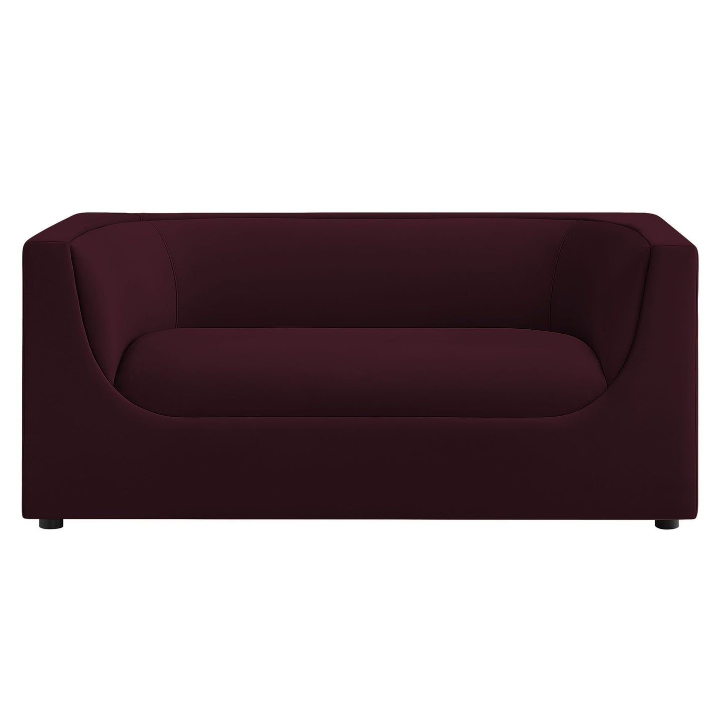 Drift 67" Curved Back Performance Velvet Loveseat in Mulberry