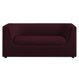 Drift 67" Curved Back Performance Velvet Loveseat in Mulberry