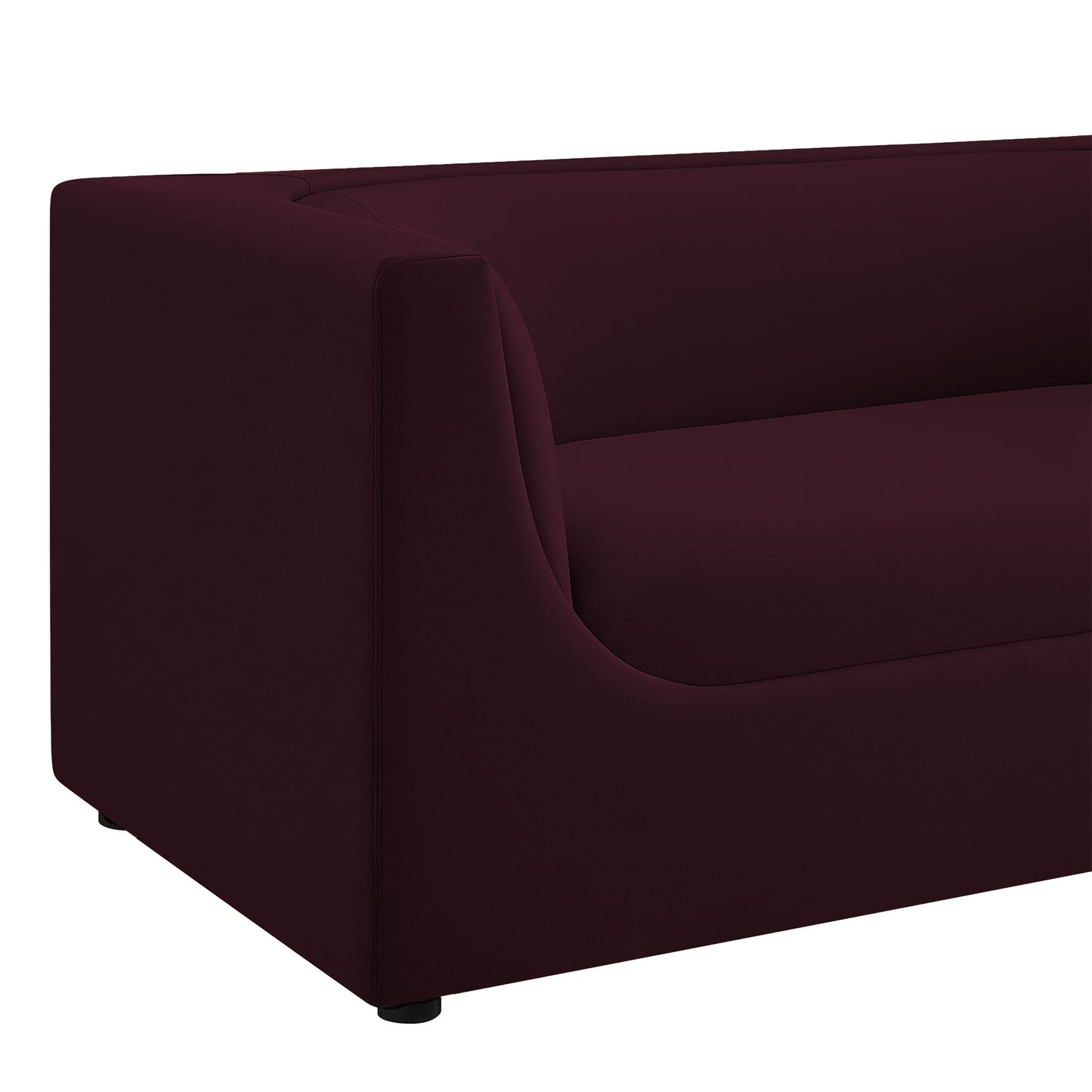 Drift 67" Curved Back Performance Velvet Loveseat in Mulberry
