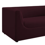 Drift 67" Curved Back Performance Velvet Loveseat in Mulberry