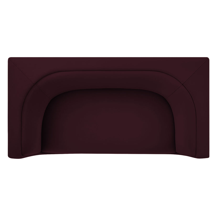 Drift 67" Curved Back Performance Velvet Loveseat in Mulberry