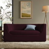 Drift 67" Curved Back Performance Velvet Loveseat in Mulberry