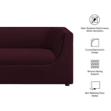 Drift 67" Curved Back Performance Velvet Loveseat in Mulberry