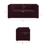 Drift 67" Curved Back Performance Velvet Loveseat in Mulberry