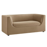 Drift 67" Curved Back Performance Velvet Loveseat in Taupe