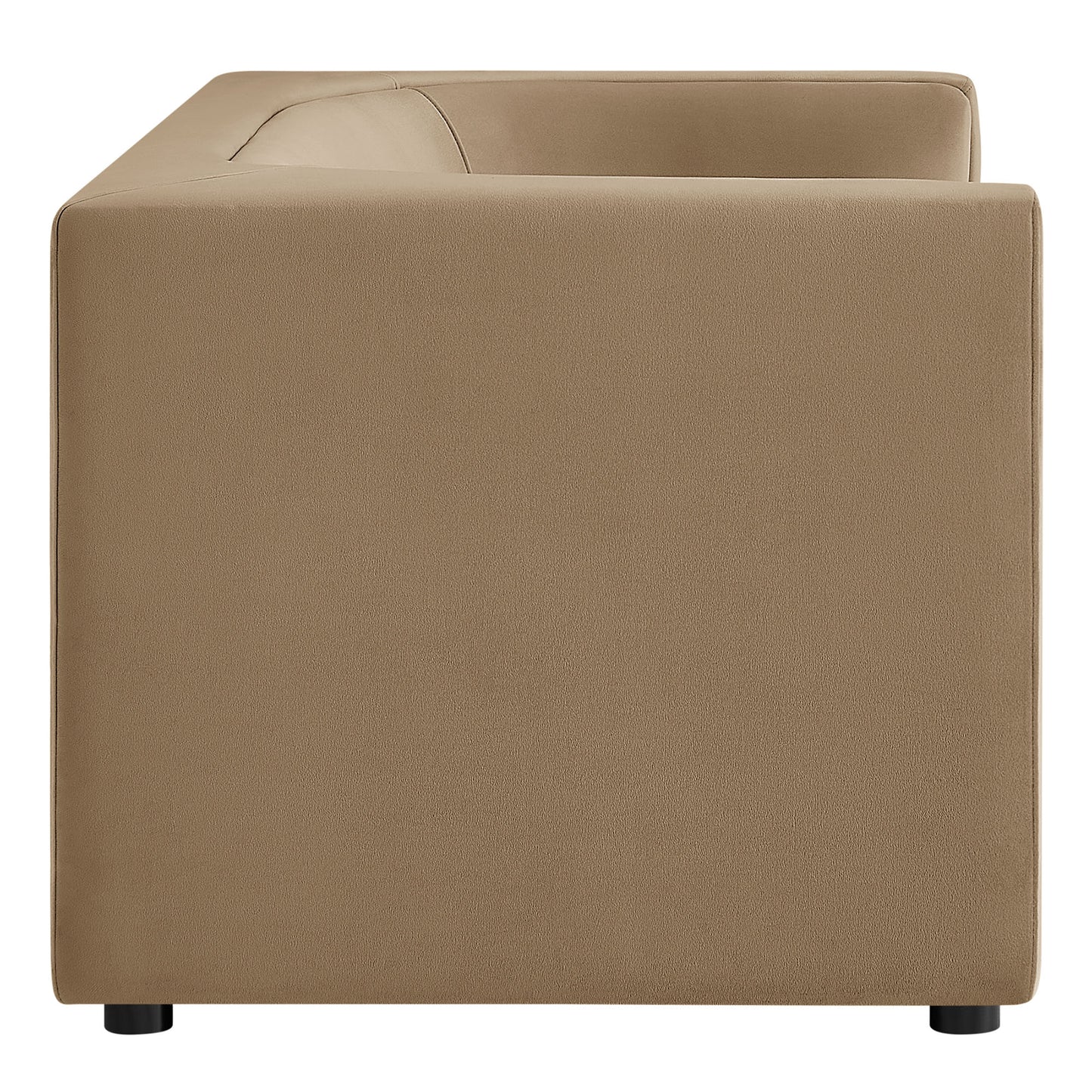 Drift 67" Curved Back Performance Velvet Loveseat in Taupe