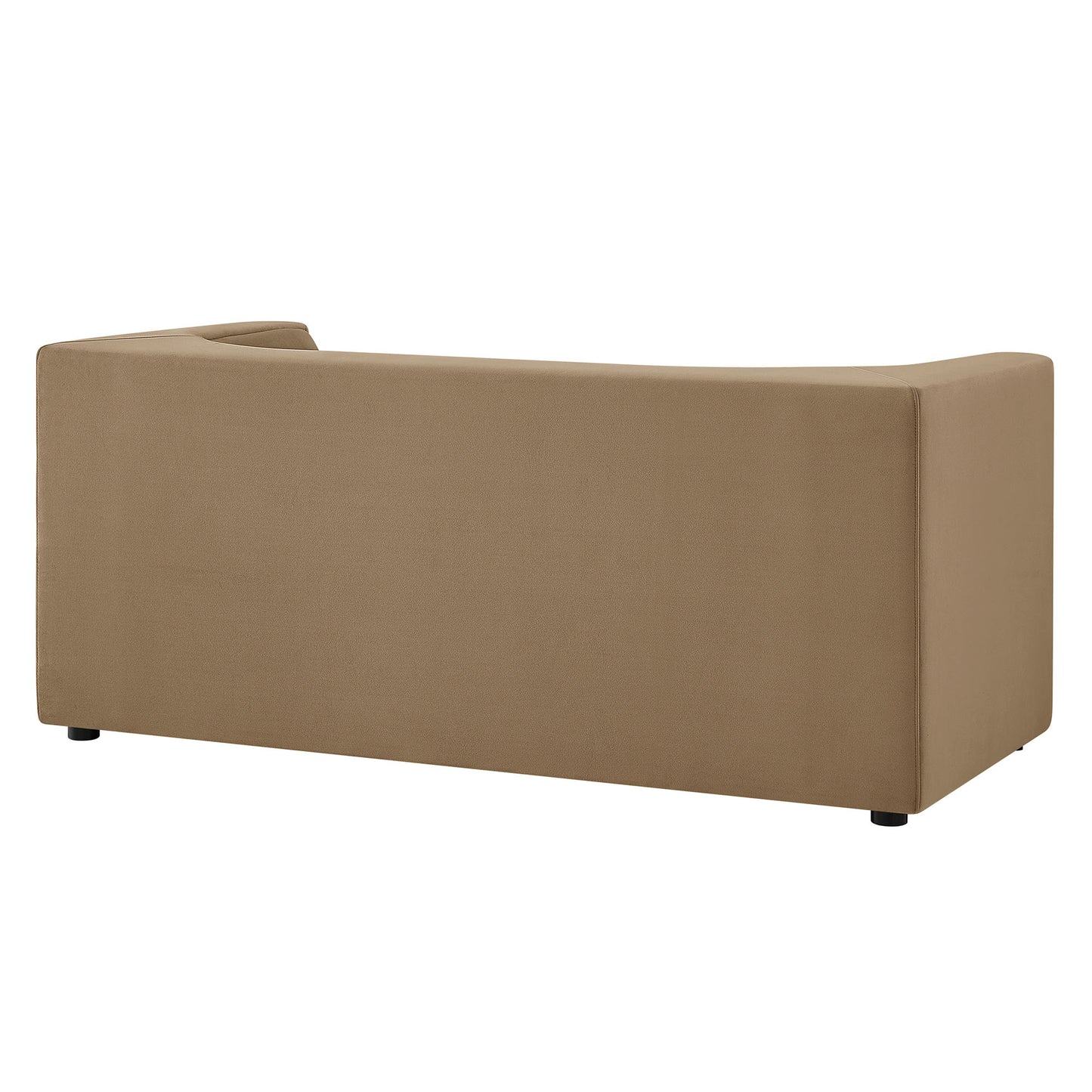 Drift 67" Curved Back Performance Velvet Loveseat in Taupe