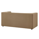 Drift 67" Curved Back Performance Velvet Loveseat in Taupe