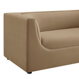 Drift 67" Curved Back Performance Velvet Loveseat in Taupe
