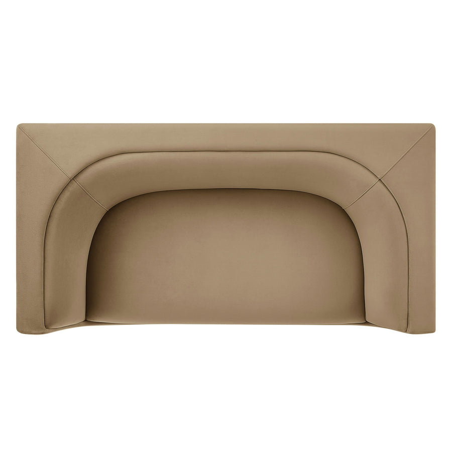 Drift 67" Curved Back Performance Velvet Loveseat in Taupe
