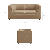 Drift 67" Curved Back Performance Velvet Loveseat in Taupe