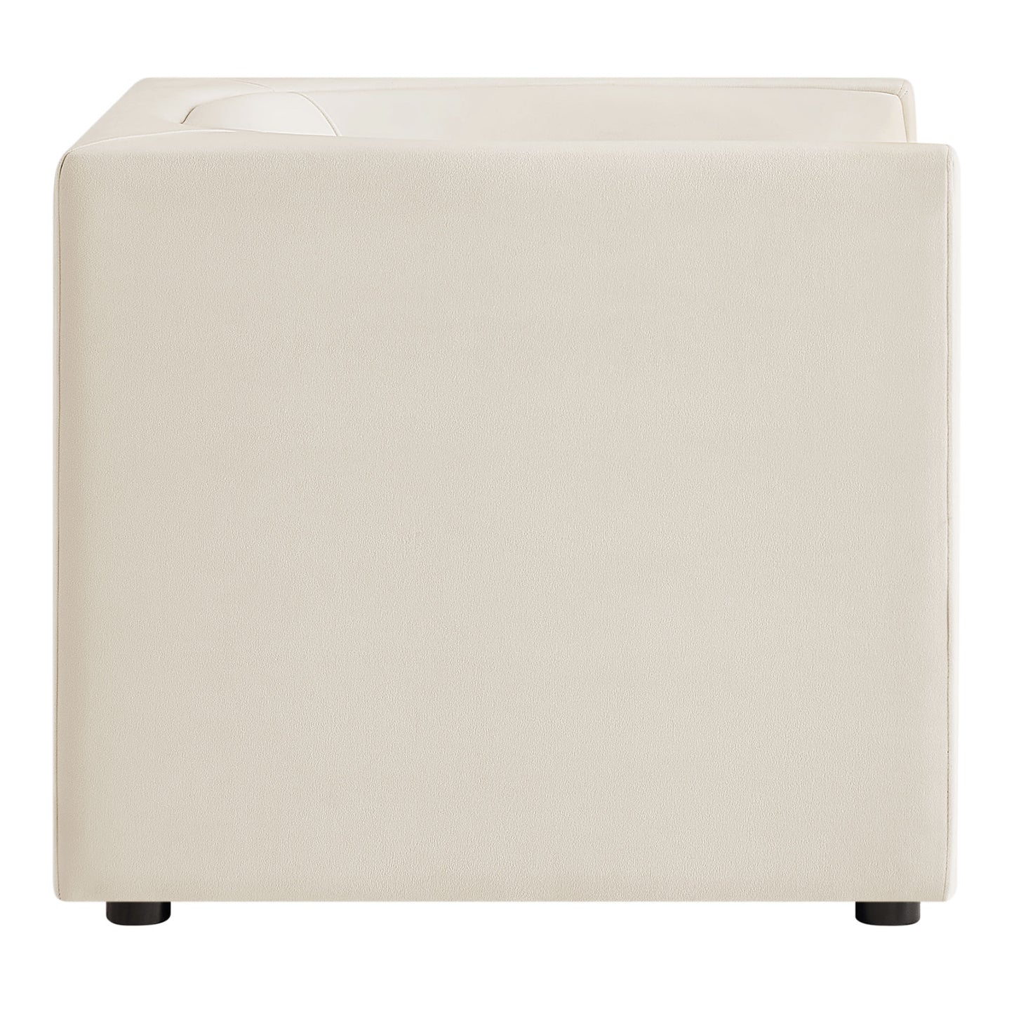 Drift Curved Back Performance Velvet Armchair in Alabaster