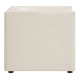 Drift Curved Back Performance Velvet Armchair in Alabaster