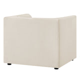 Drift Curved Back Performance Velvet Armchair in Alabaster