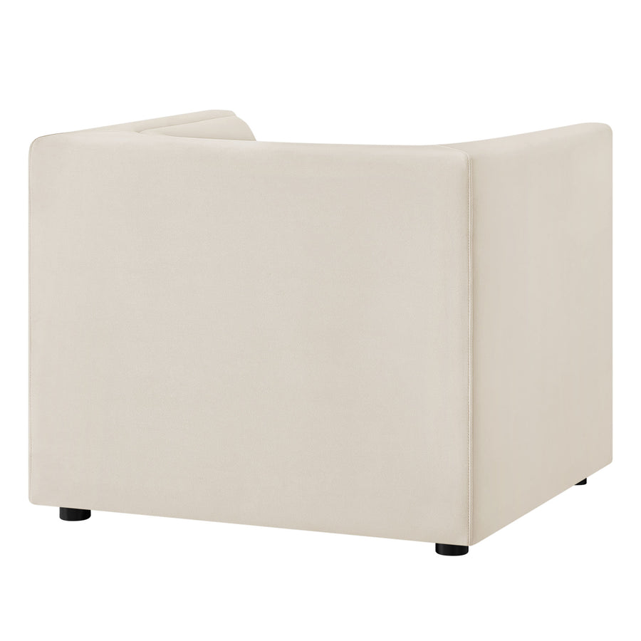 Drift Curved Back Performance Velvet Armchair in Alabaster