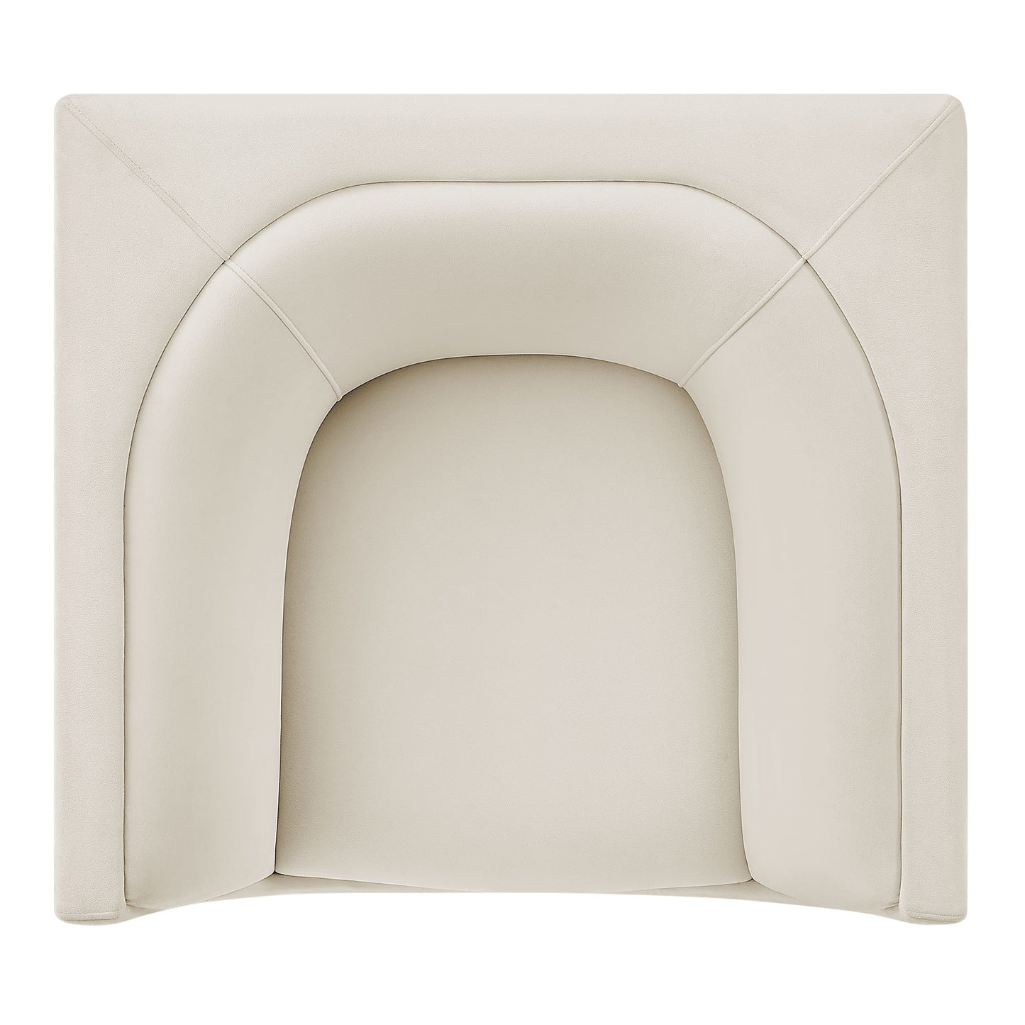 Drift Curved Back Performance Velvet Armchair in Alabaster
